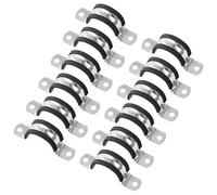 Lot de 12 colliers de serrage de 20 mm, support de tuyau en forme de U en acier inoxydable 304 doublé de caoutchouc, amortissement des vibrations Support de tuyau pour tuyau, tube, fil