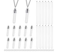 Lot de 12 colliers en forme de sablier avec bouchon à vis - 12 chaînes serpent avec fermoir mousqueton - 45 cm - Pour la fabrication de bricolage (style rétro)