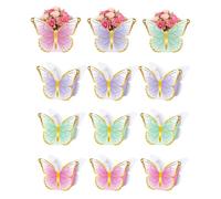 Lot de 12 confettis papillon pour table - Décorations de table en forme de papillon, décorations de fête prénatale, fournitures de fête d'anniversaire papillon pour bonbons, biscuits, mariage