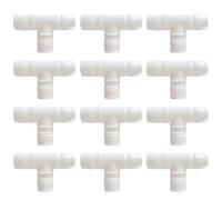 Lot de 12 connecteurs cannelés en forme de T de 25 mm, raccord barbelé égal à 3 voies, connecteurs de tuyaux en plastique, adaptateur d'union de raccommodage à 3 voies