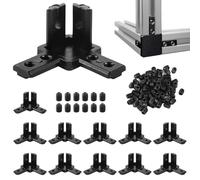 Lot de 12 connecteurs d'angle 3030, connecteurs d'angle à 3 voies, parfaits pour les profils d'extrusion d'aluminium série 30, meubles, cadre d'imprimante 3D, avec alliage de zinc, vis