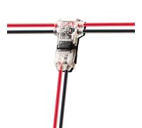 Lot de 12 connecteurs de fils à basse tension pour ruban LED,Connecteur de fils à 3 voies,Type T,Pas de dénudage de fil nécessaire pour bande LED,Connexion automobile compatible avec 24-20 AWG