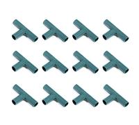 Lot de 12 connecteurs en T pour cadre de serre, 16 mm, en plastique, pour jardin, tuyau, support pour plantes, connecteurs à angle droit en PVC pour piquets de jardin