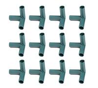 Lot de 12 connecteurs pour cadre de serre, 16 mm, en plastique, pour jardin, tuyau, support pour plantes, connecteurs à angle droit 3 voies en PVC pour piquets de jardin
