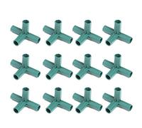 Lot de 12 connecteurs pour cadre de serre, 16 mm, en plastique, pour jardin, tuyau, support pour plantes, connecteurs à angle droit en PVC à 4 voies pour piquets de jardin