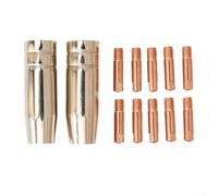 Lot de 12 consommables de soudeur MIG pour torche 15AK comprenant 10 embouts de contact et 2 buses de gaz de 1 0 mm Compatible avec AK15 MB15 pour machines MIG MAG Accessoires de soudage
