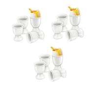 Lot de 12 coquetiers en céramique, pour toute table de petit-déjeuner, œufs durs et mous