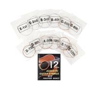 Lot de 12 cordes de guitare classiques en cuivre phosphoreux de la 1ère à 12e cordes pour guitare acoustique folk Accessoires de remplacement antirouille