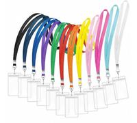 Lot de 12 cordons pour badges d'identité avec porte-badge étanche, cordons de croisière pour cartes de navire, porte-carte d'identité transparent pour infirmière, enseignant et bureau, accessoires de