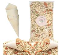 Lot de 12 Cornets Confettis de Mariage Avec Pétales de Fleurs Séchées Jasmin Lys Orange, Pour Mariage Bohème Champêtre, Cône déja roulé en feuille de pin Biodégradables - Artisanat France (ORANGE)