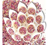 Lot de 12 Cornets Confettis de Mariage Avec Pétales de Fleurs Séchées Rose Bleuet Soucis - Pour Mariage Bohème Champêtre, Cône déja roulé en feuille de pin Biodégradables - Artisanat France (Ete)