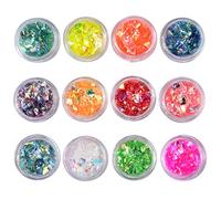 Lot de 12 couleurs de manucure pour coquillage en cellophane coloré Bonbons pour papiers Remplissage époxy dur Vernis à ongles Adhésif Nail De Epoxy Pigment Liquide Pastel