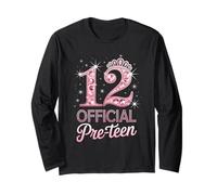 Lot de 12 couronnes roses pré-adolescentes Happy 12th Birthday pour fille Manche Longue