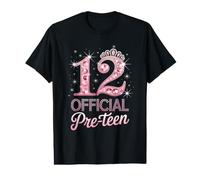 Lot de 12 couronnes Roses pré-Adolescentes Happy 12th Birthday pour Fille T-Shirt Graphique avec Valeur