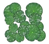 Lot de 12 coussinets flottants pour étangs, 4 tailles de feuilles de lys artificielles, fausses plantes flottantes pour bassins, piscines, aquariums, plantations en plein air
