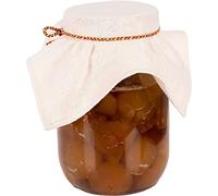 Lot de 12 couvercles en tissu pour bocaux Kombucha avec corde ; couvercles réutilisables en mousseline de coton écru avec élastiques en caoutchouc