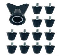 Lot de 12 crampons antidérapants en plastique pour chaussures de football, pour chaussures de rugby, chaussures de randonnée, filetage standard de 5 mm (16 mm)