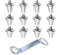 Lot de 12 crampons de football de rechange en aluminium, compatibles Nike, Puma, New Balance, pour terrain dur, adhérence optimale