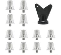 Lot de 12 crampons de rechange en alliage d'aluminium avec filetage de 5 mm, antidérapants pour chaussures de football, rugby et randonnée, tailles 10 mm/13 mm/16 mm (13/16 mm transparent)