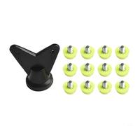 Lot de 12 crampons de rechange en plastique avec clé pour terrains de football - 7 mm et 10 mm - Vert - 7 mm + 10 mm