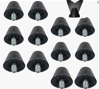 Lot de 12 crampons de rechange pour chaussures de football Nike avec clé - Compatible avec la plupart des chaussures de football sur le marché - 2 tailles 13 mm 16 mm (noir)
