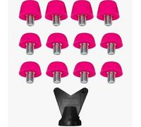 Lot de 12 crampons de rechange pour chaussures de football Nike avec clé - Compatible avec la plupart des chaussures de football sur le marché - 2 tailles 7 mm 10 mm (rose)