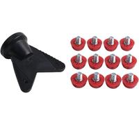 Lot de 12 crampons de rugby pour une meilleure traction sur l'herbe, Rouge 7 mm 10 mm, 34 EU