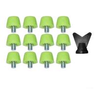 Lot de 12 crampons pour chaussures de football avec clé pour chaussures de football - Pour intérieur et extérieur - Vert