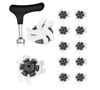 Lot de 12 crampons pour chaussures de golf - Anti-glissement - Boulons de rechange robustes - Poignée de traction légère - Design rapide - Autorité judiciaire en plein air pour entraîneurs