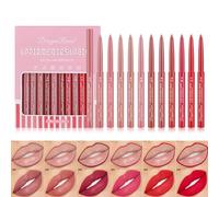 Lot de 12 Crayon à Lèvres Velours Mat, Rouge à Lèvres Waterproof Longue Durée pour les retouches, Non Collant, Maquillage des Lèvres Parfait pour les Femmes (A)
