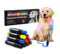 Lot de 12 crayons de coloration temporaire pour poils de chien - Craie de coloration temporaire pour poils de chiens, chats et chevaux - Cadeau pour Halloween, Noël, naissance, etc