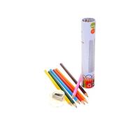 Lot de 12 Crayons de Couleur avec Taille-crayon et Tube de Rangement Topwrite Multicolore