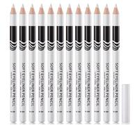 Lot de 12 crayons de maquillage blancs professionnels résistants à l'eau, très pigmentés pour les coins intérieurs et les yeux, pour femme