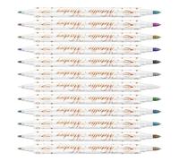 Lot de 12 crayons de nail art avec double pointe et pinceau souple pour dessiner et colorier détaillés en plusieurs couleurs. Stylo ABS pour un usage professionnel