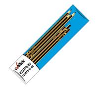 Lot de 12 crayons en graphite trempé sans caoutchouc, dégradé HB, fût jaune/noir en forme hexagonale