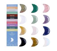 Lot de 12 cristaux de méditation naturels polis - Pierre de lune - Pour l'équilibrage de l'énergie - Protection féminine - Pour la maison, Noël, la méditation