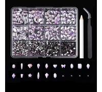 Lot de 12 cristaux pour ongles - Strass - Dos plat - Pierre - Charm d'art des ongles - Forme spéciale - Décoration de cristaux
