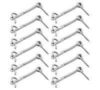 Lot de 12 crochets de cabine en acier inoxydable - Crochets à œillets, matériel de sécurité haute performance - Fixation de protection des données en plein air - Serrure en maille durable pour granges