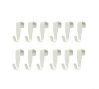 Lot de 12 crochets de suspension arrière en acier au carbone pour petits outils, crochets métalliques avec bords arrondis de protection (blanc)