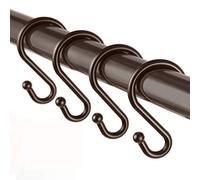 Lot de 12 crochets en forme de S en métal, résistants à la rouille, pour rideaux de douche, ustensiles de cuisine, vêtements, serviettes, etc. (bronze)