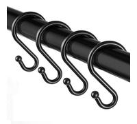 Lot de 12 Crochets en Forme de S en métal, résistants à la Rouille, pour Rideaux de Douche, ustensiles de Cuisine, vêtements, Serviettes, etc. (Noir)