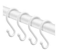 Lot de 12 Crochets en Forme de S en métal, résistants à la Rouille, pour Rideaux de Douche, ustensiles de Cuisine, vêtements, Serviettes, etc. (Blanc)