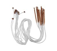 Lot de 12 crochets tunisiens, crochets afghans de 3 à 10 mm, aiguilles à tricoter en bambou carbonisé avec câble de 1,2 m/3,9 pi pour tricoter des tapis
