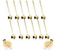 Lot de 12 Cuillères à Café Dorées, Petites Cuillère à Café en Acier Inoxydable Doré, Cuillere Couverts Dorées Classiques, Petite Cuillère à Dessert Polies pour Nespresso, Café, Crème Glacée, 13 cm