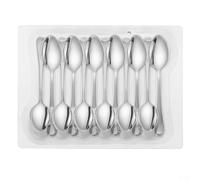 Lot de 12 cuillères à café en acier inoxydable pour repas familial et événements festifs (argenté)