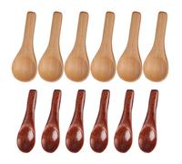 Lot De 12 Cuillères En Bois, Mini Cuillères, Cuillères Créatives En Bois À Manche Court, Cuillère À Café, Cuillère À Épices, Cuillère À Lait En Poudre, Ustensiles De Cuisine