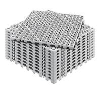 Lot de 12 Dalles de Jardin Piscine-VEVOR-30x30x1,5cm-Gris Dalle Clipsable Ajourée Antidérapante en PVC Drainage Rapide