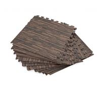 Lot de 12 dalles de protection de sol en mousse 50,8 x 50,8 cm effet bois pour piscine et spa - Bestway