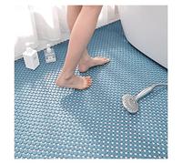 Lot de 12 dalles de sol antidérapantes en PVC avec trous de drainage - Tapis de salle de bain imperméables pour saunas, spas et toilettes - Bleu décoratif - 22 x 22 cm