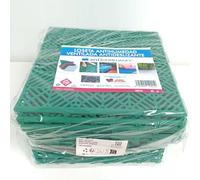 Lot de 12 dalles en plastique anti-humidité pour sols auto-ventilés 30 x 30 x 1,5 cm (vert)